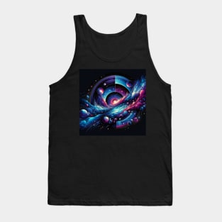 Celestial Dance: Spiral Galaxies and Cosmic Waves Tank Top